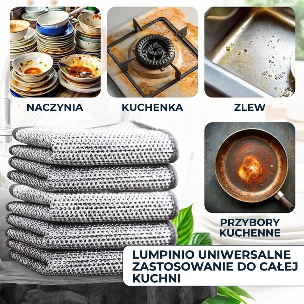 Lumpinio – Magiczne ściereczki z wełny stalowej (3szt.)