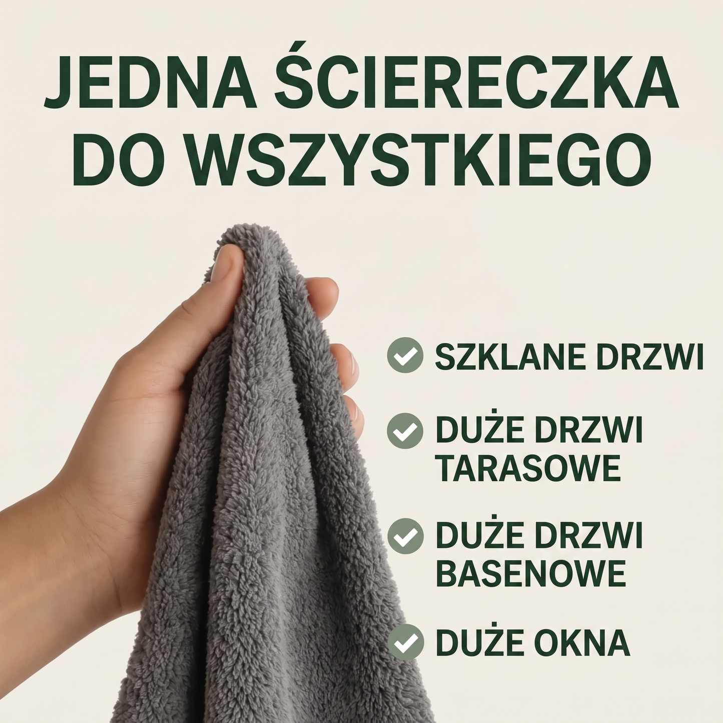 Lumpinioo - Ściereczka do czyszczenia okien i szklanych drzwi (60 × 40 cm)